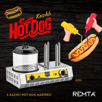 Remta 4 Kazıklı Hot Dog Makinesi - KZ1