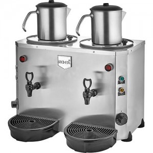 Remta DE15 Jumbo Çay Makinesi, 2 Demlikli, 9+9 L, Elektrikli, Siyah