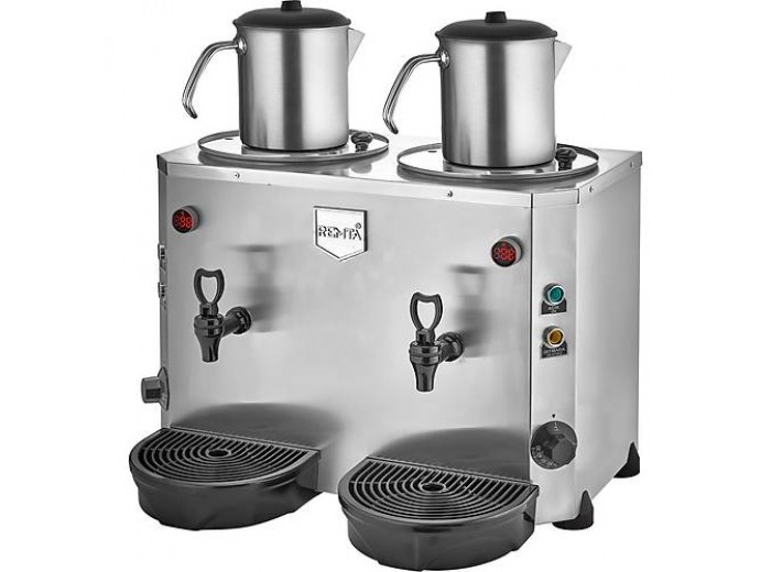 Remta DE15 Jumbo Çay Makinesi, 2 Demlikli, 9+9 L, Elektrikli, Siyah