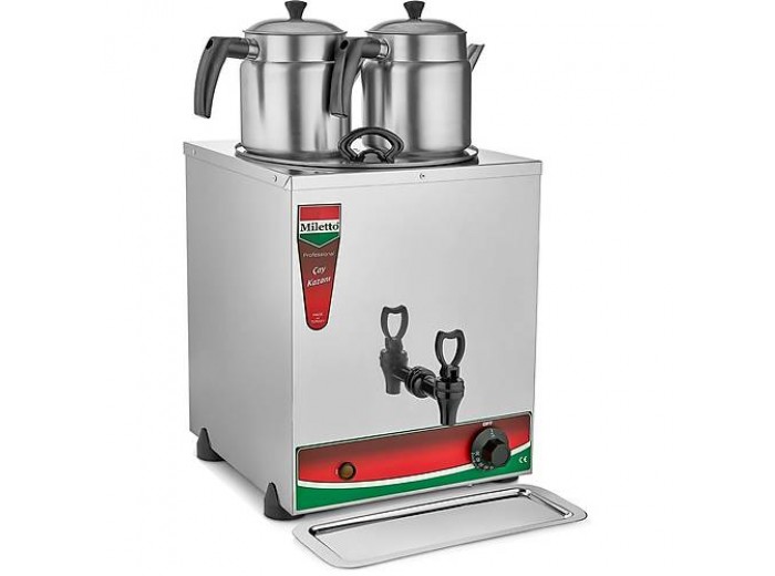 Miletto 30 Model Elektrikli 2 Demlikli Çay Kazanı 15 lt (Demlikler Dahil) - MEJ12 Miletto 30 Model Elektrikli 2 Demlikli Çay Kazanı 15 lt (Demlikler Dahil) - MEJ12