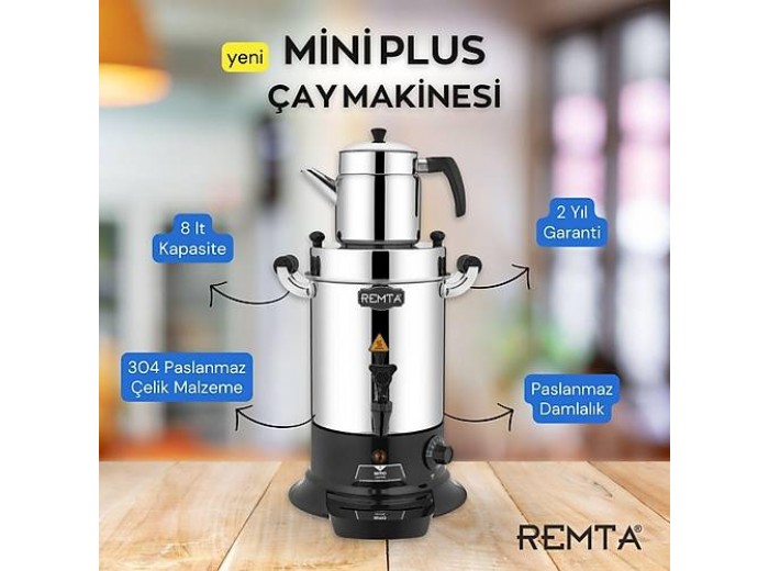 Remta Mini Plus Tek Demlikli Çay Makinesi 8 lt - R29P