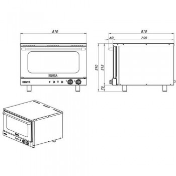Remta Elektrikli Patiseri Fırın 33x46 cm Tepsi Ölçüsü 220 V Monofaze - S16