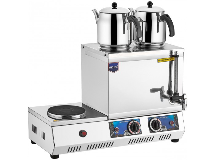 REMTA K34 ÇİFT DEMLİKLİ ELEKTRİKLİ PLEYTLİ ÇAY OCAĞI 29 LT.