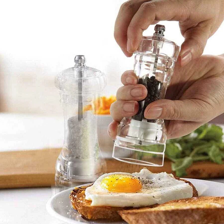 Epinox DSB-160 akrilik biber değirmeni 16 cm, çelik mekanizmalı restoran masa değirmeni - Görsel 2