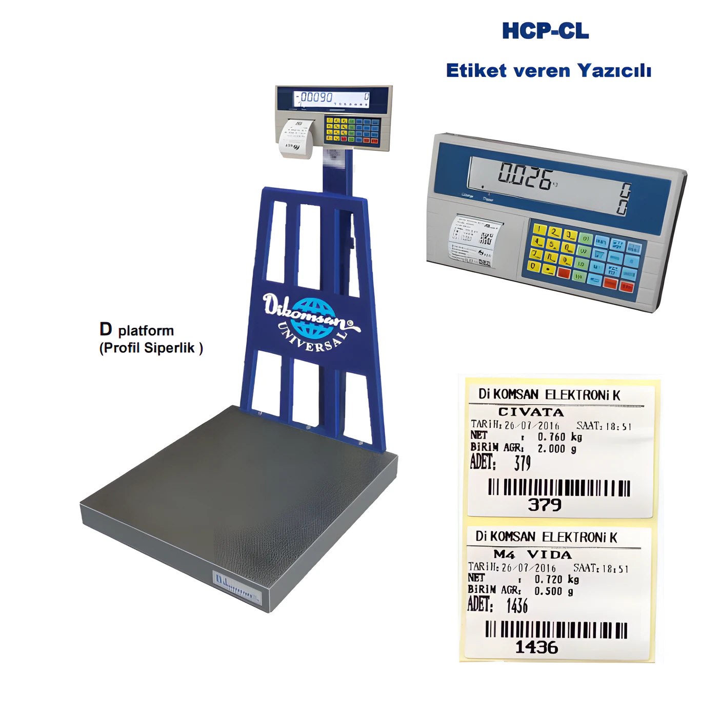 Dikomsan HCP-CL etiket yazıcılı sayıcı baskül - Görsel 2