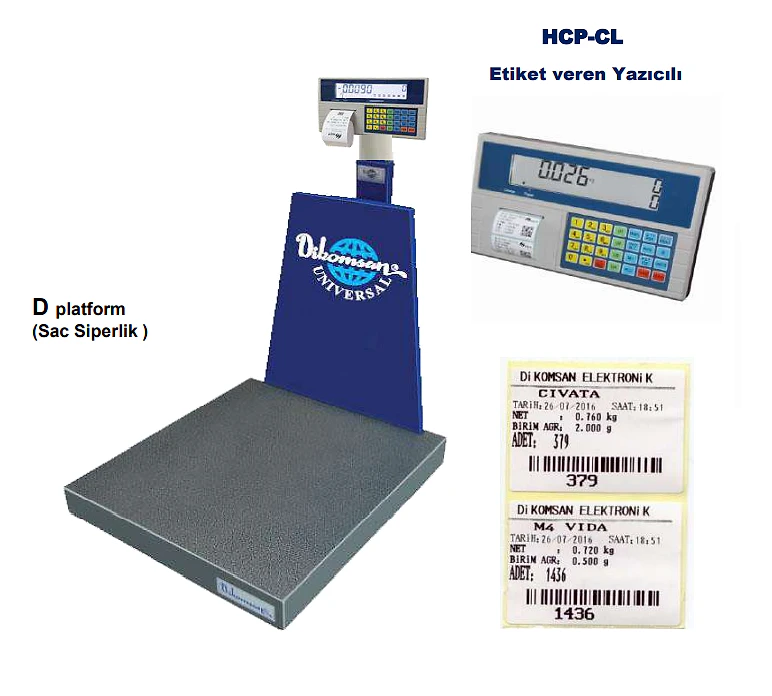 Dikomsan HCP-CL etiket yazıcılı sayıcı baskül - Görsel 3