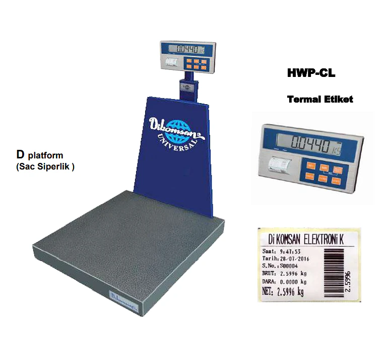 Dikomsan HWP-CL etiket yazıcılı elektronik tartım baskülü - Görsel 3