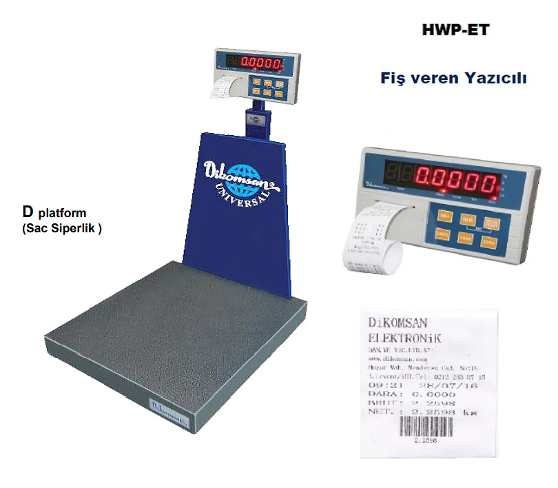 Dikomsan HWP-ET fiş yazıcılı elektronik baskül - Görsel 3