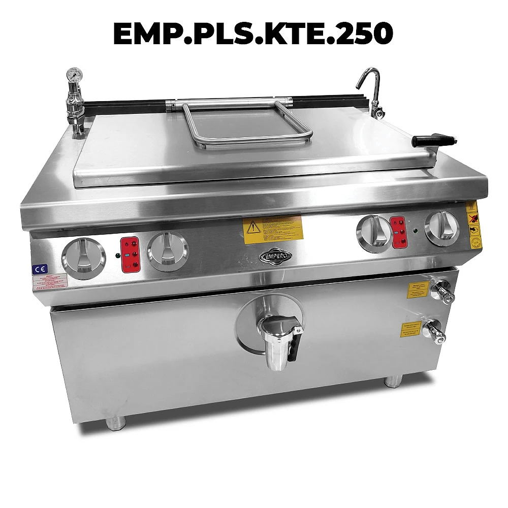 Empero EMP.PLS.KTE.250 elektrikli kaynatma kazanı, 250 litre paslanmaz gövde ve karşı ağırlıklı kapak - Görsel 2