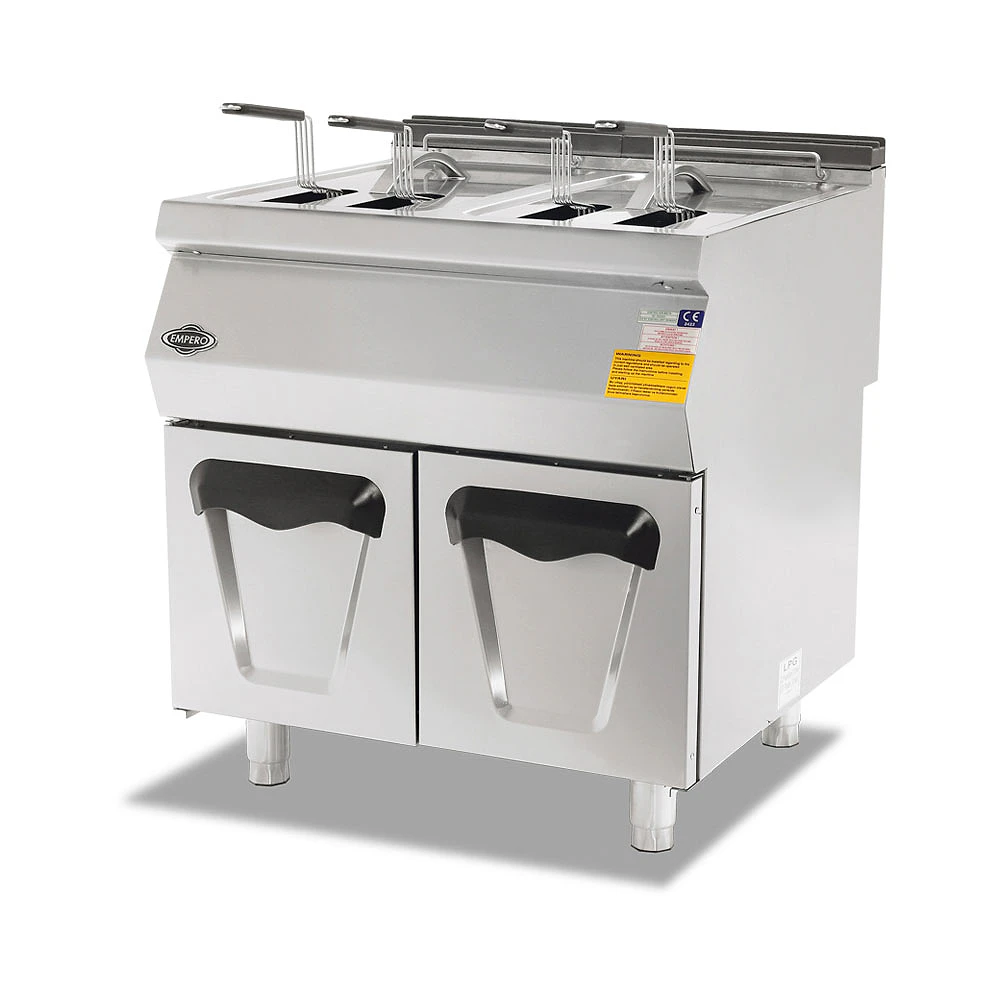Empero EMP.PLS.7FG010 16 litre dolaplı gazlı fritöz, paslanmaz gövde ve sepetler - Görsel 2