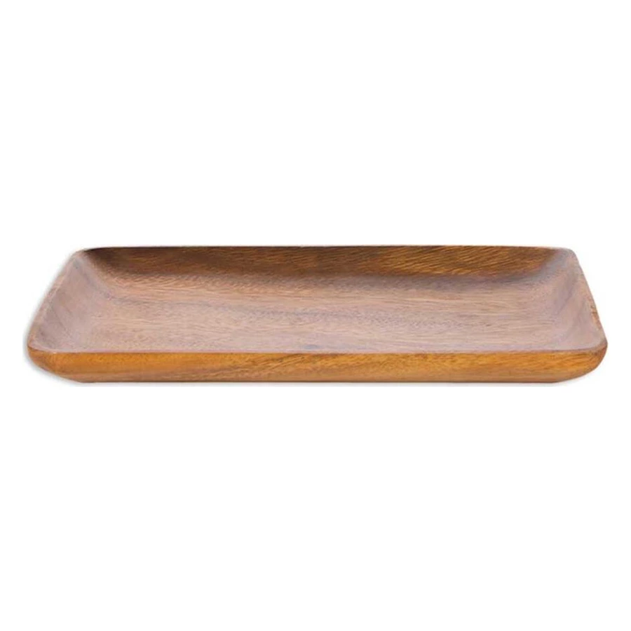 Epinox Akdeniz akasya ağacı servis tabağı 23 cm, küçük dikdörtgen ahşap tabak