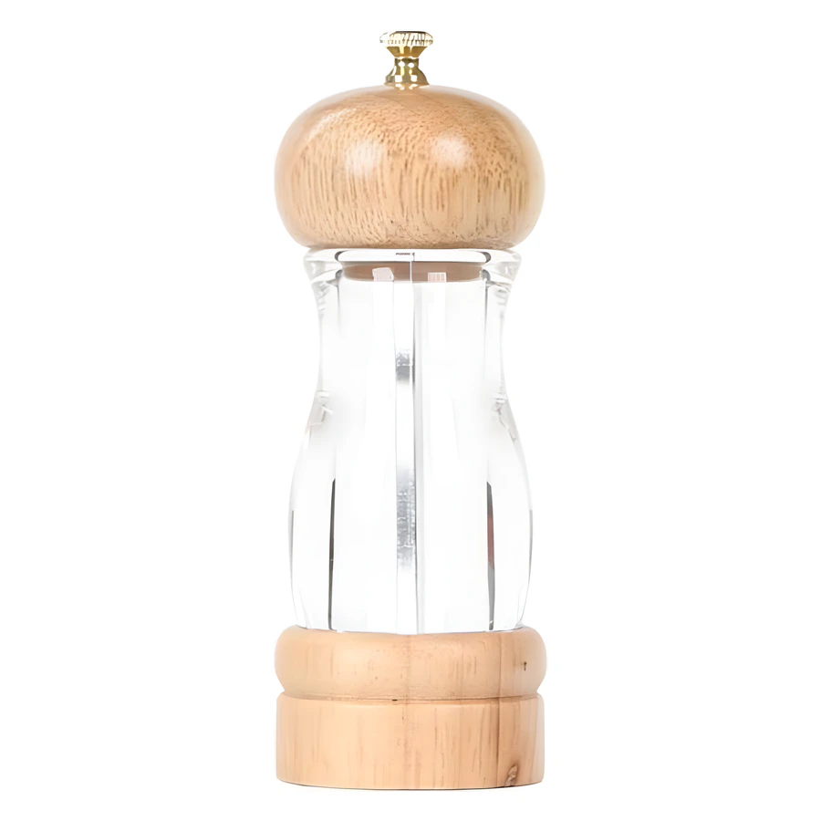 Epinox DCAA-160 akrilik ve ahşap gövdeli biber değirmeni 16 cm, çelik öğütme mekanizmalı