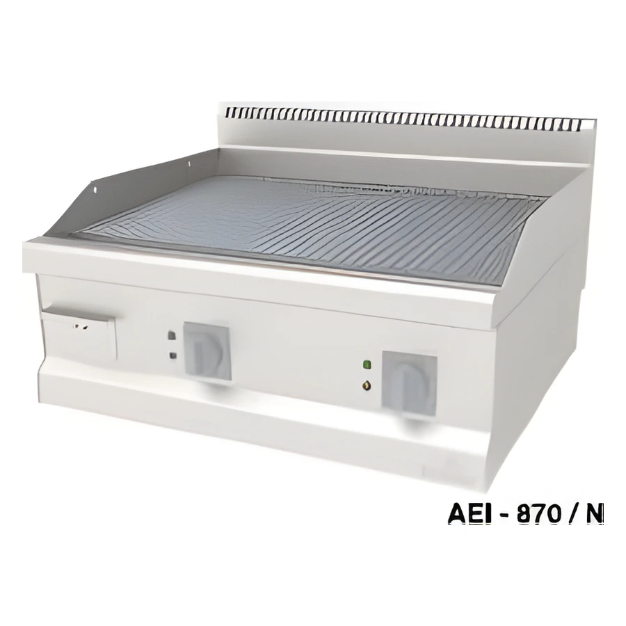 Atalay AEI-870/N oluklu (nervürlü) elektrikli ızgara 80x70 cm, paslanmaz gövde