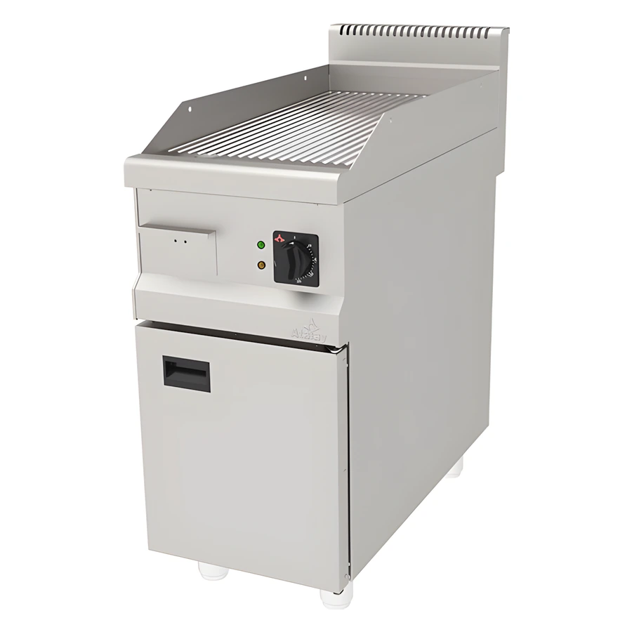 Atalay AEI-490/N CR ayaklı krom oluklu pleyt elektrikli ızgara 40x90