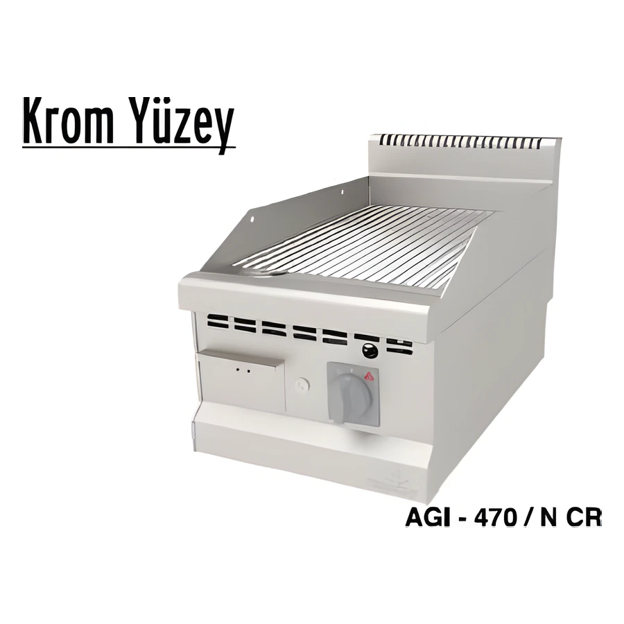 Atalay AGI-470/N CR gazlı krom oluklu ızgara 40x70, kalın çelik plaka