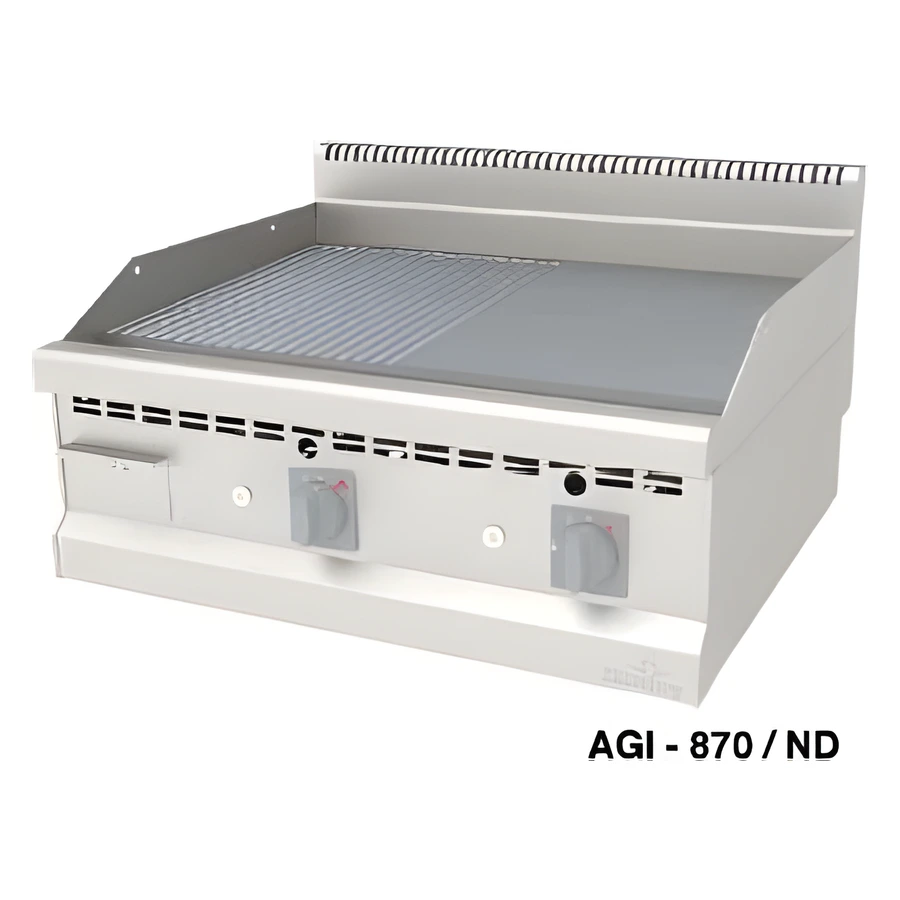 Atalay AGI-870/ND gazlı yarı oluklu yarı düz pleyt ızgara 80x70