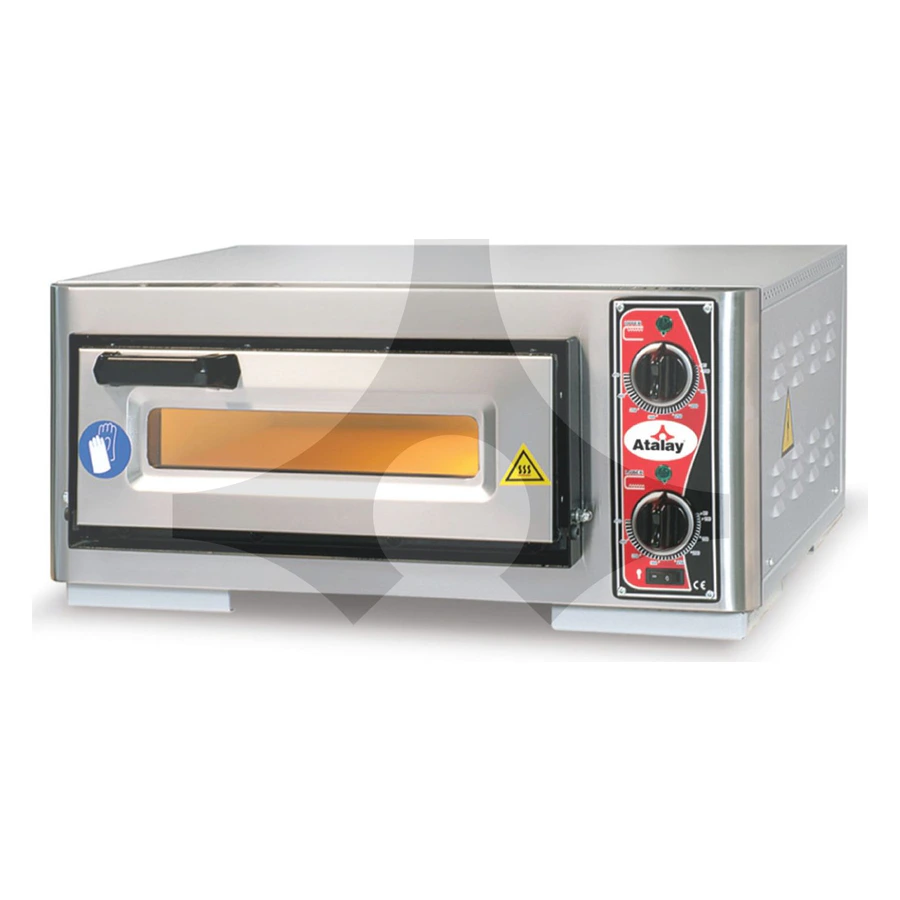 Atalay APF-40-1 tek katlı kompakt elektrikli pizza fırını, taş tabanlı