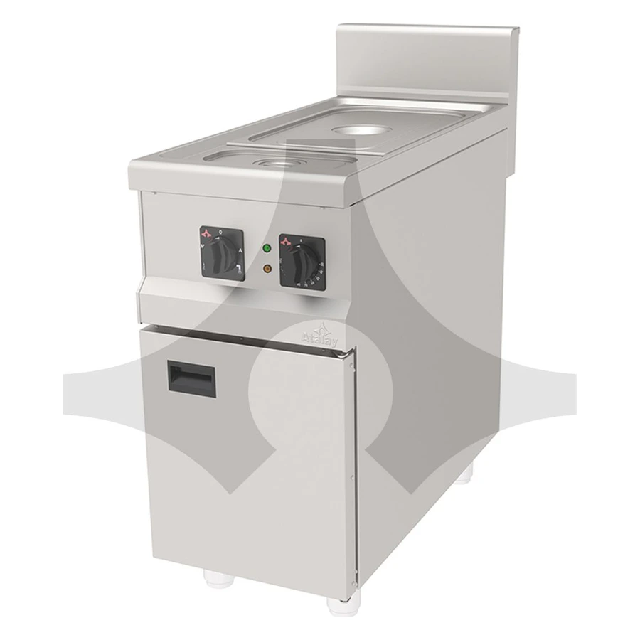 Atalay ASB-490 dolaplı sos benmari, 900 mm derin paslanmaz modüler gövde