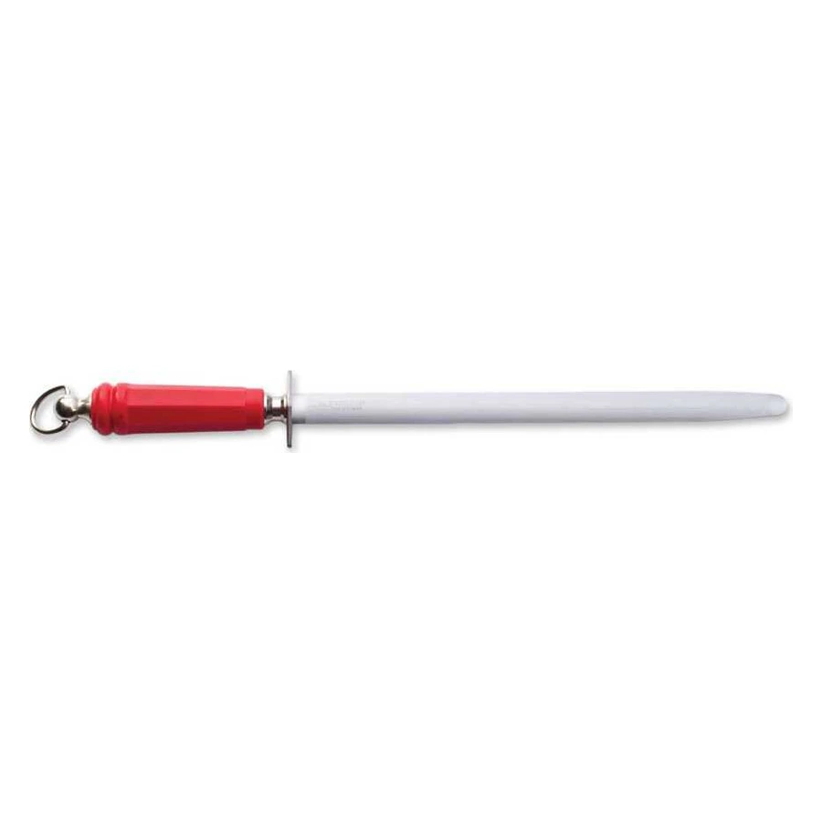 Bargoin Bor OV-12 kırmızı saplı oval masat, el koruyuculu 30 cm bileme çeliği