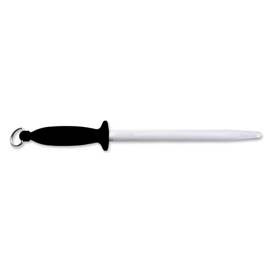 Bargoin Nova OV-10 siyah saplı oval masat, 25 cm krom kaplı bileme çeliği