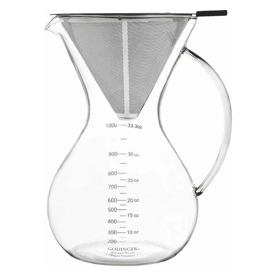 Epinox CK-1000 filtreli 1000 ml cam kahve demleme kabı