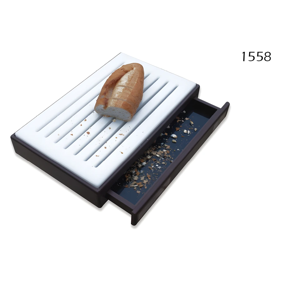 Türkay 1558 çekmeceli ekmek kesme tahtası, kırıntı toplama çekmeceli