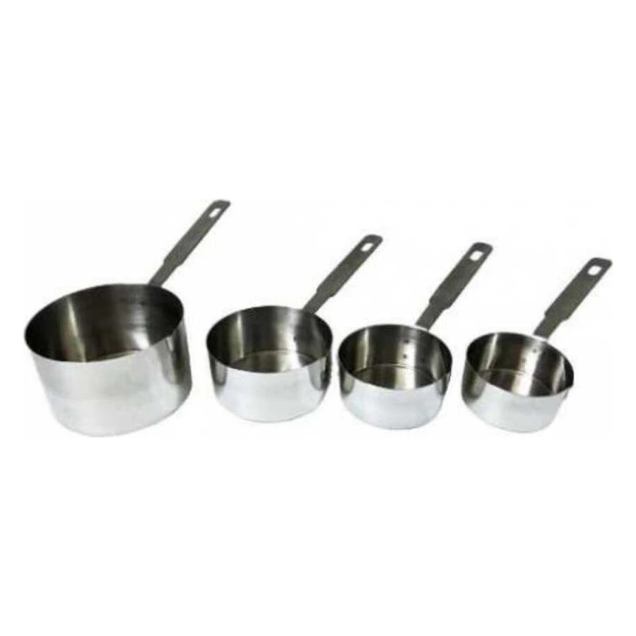Epinox SÖ-1 çelik sıvı ölçek seti, 60, 80, 125 ve 250 ml'lik dört cup ölçek