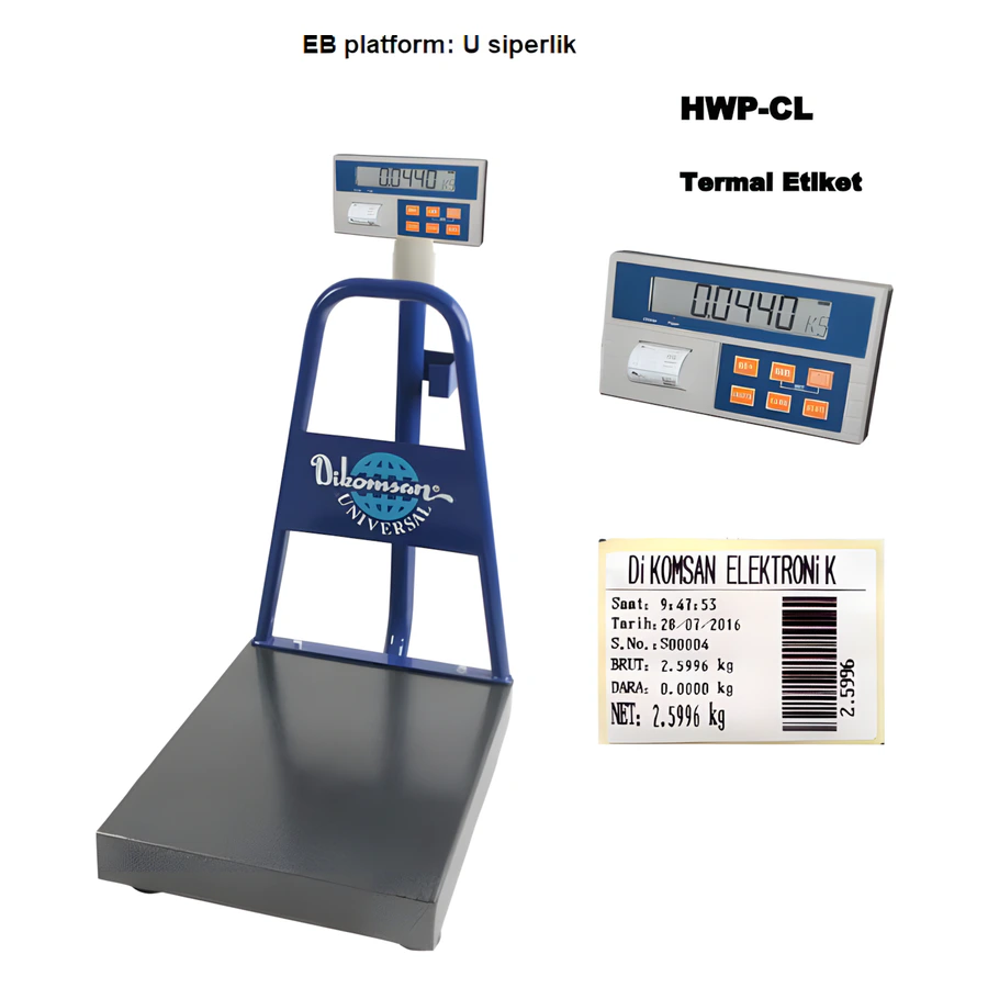Dikomsan HWP-CL etiket yazıcılı elektronik tartım baskülü