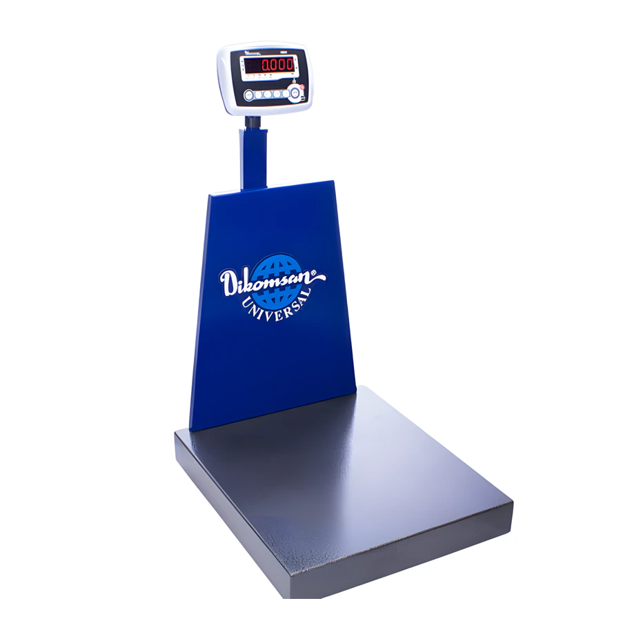 Dikomsan REW elektronik tartım baskülü, çelik platform ve dijital gösterge