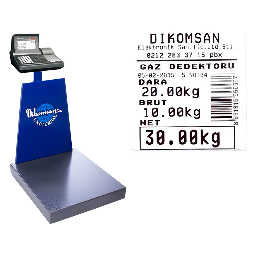 Dikomsan SPW yazıcılı elektronik tartım baskülü, çelik platform ve yazıcılı gösterge