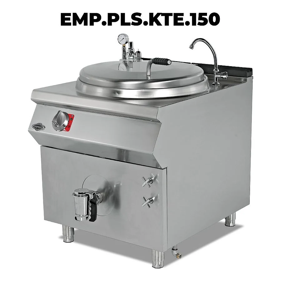 Empero EMP.PLS.KTE.150 elektrikli kaynatma tenceresi, 150 litre çift cidarlı paslanmaz kazan ve kapak