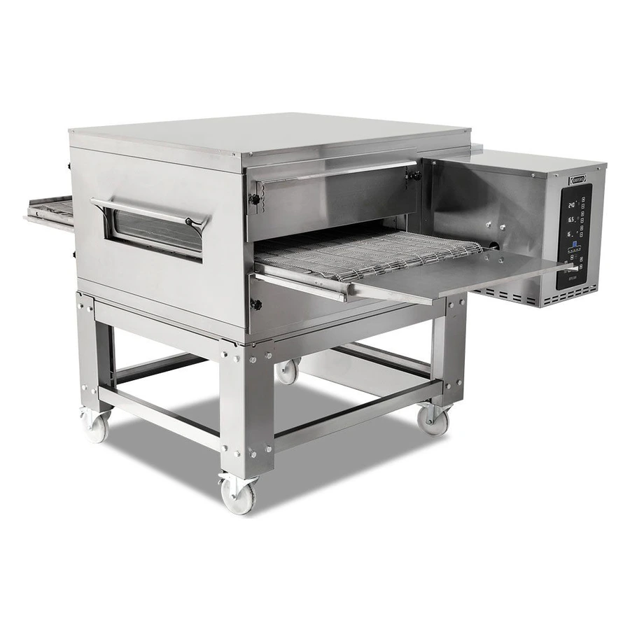 Empero EMP.50E-1340 elektrikli konveyörlü pizza fırını, paslanmaz gövde ve 535x1360 mm bant