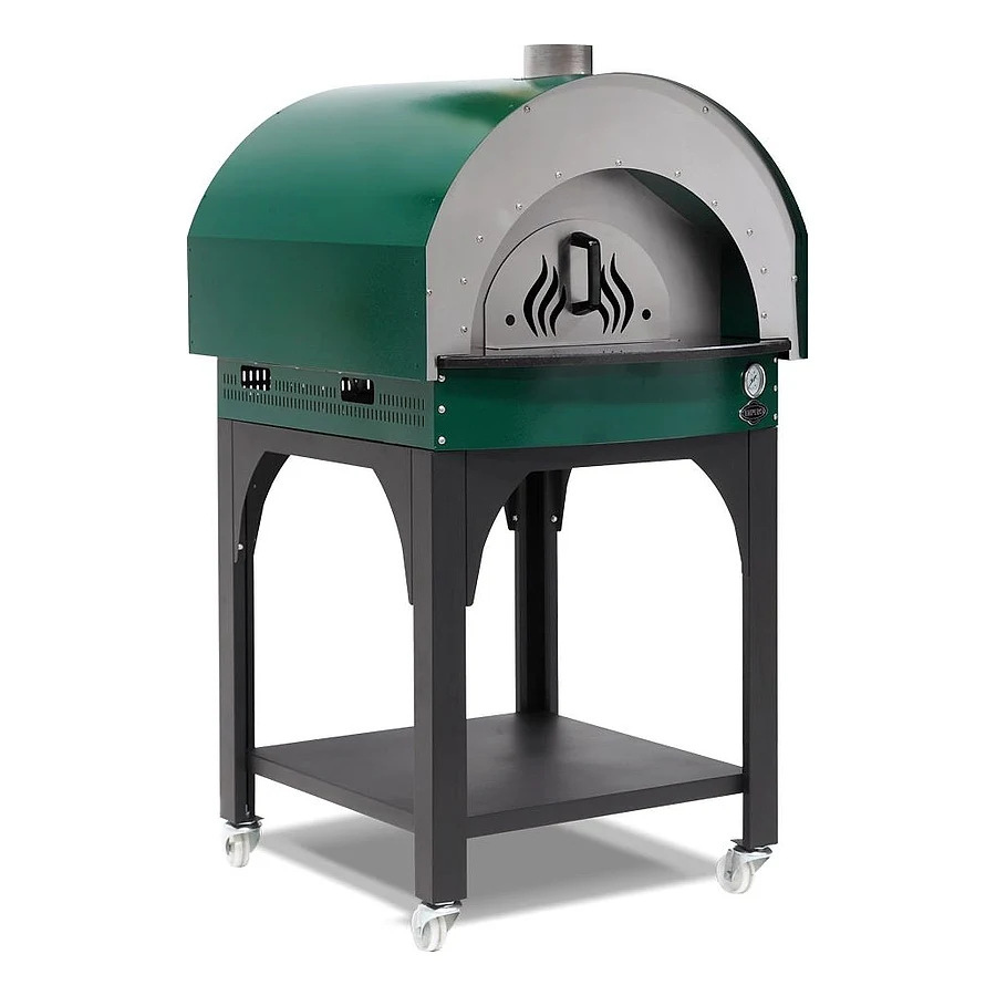Empero PLF.PLS.D5-W odunlu taş tabanlı pizza fırını, 60x60 cm kare pişirme alanı ve sıcaklık göstergesi