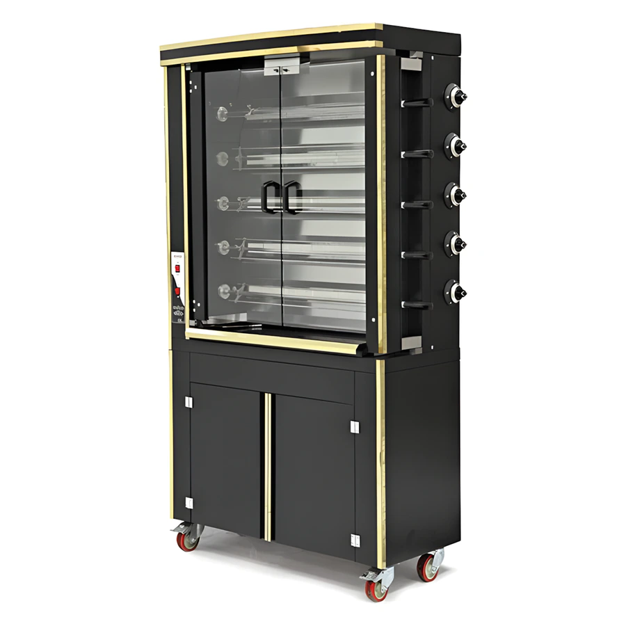Empero Plus Gold EMP.PLS.5EE elektrikli piliç kızartma makinesi, temperli cam kapaklar ve döner şişler