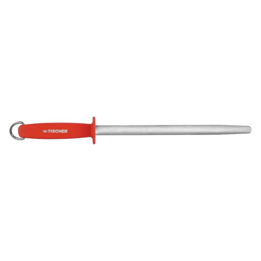 Fischer Eko OV-12 kırmızı saplı oval masat, 30 cm kasap bıçağı bileme çeliği
