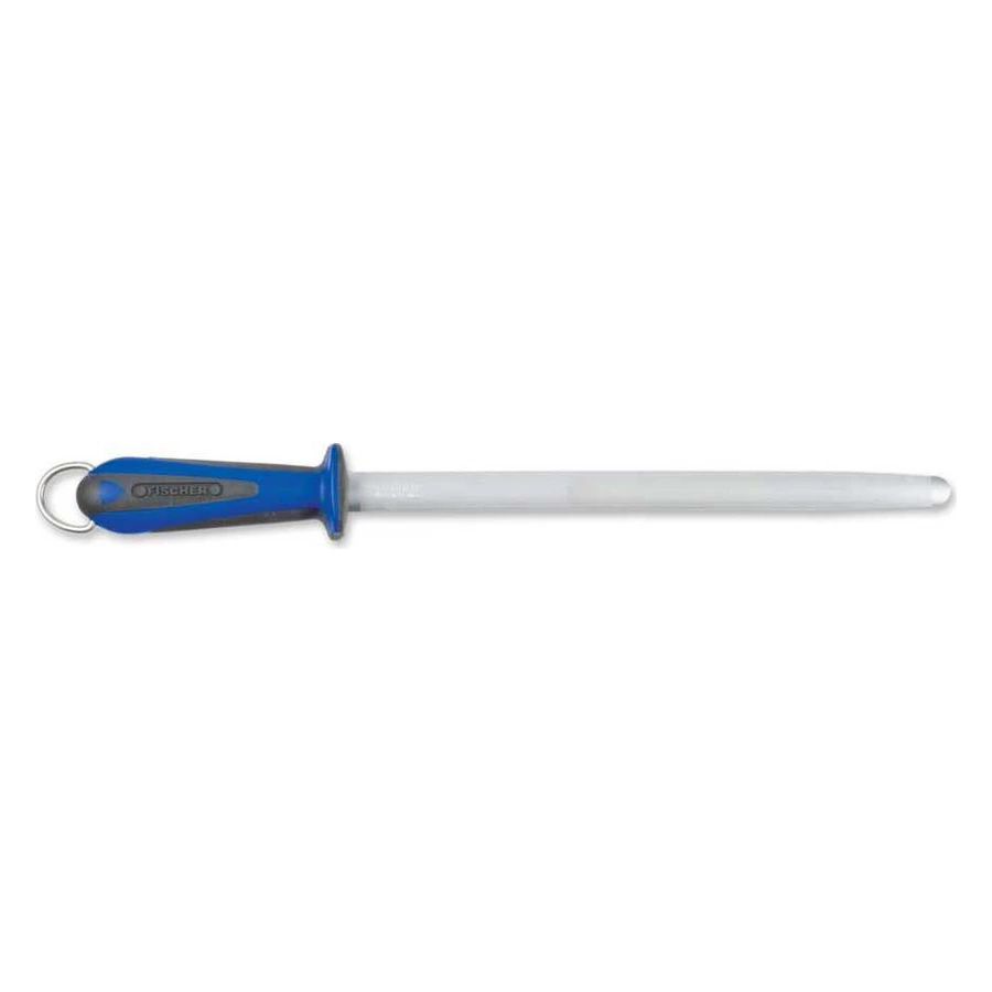 Fischer Real OV-12 mavi saplı oval masat, 30 cm krom kaplı fileto bıçağı bileme çeliği
