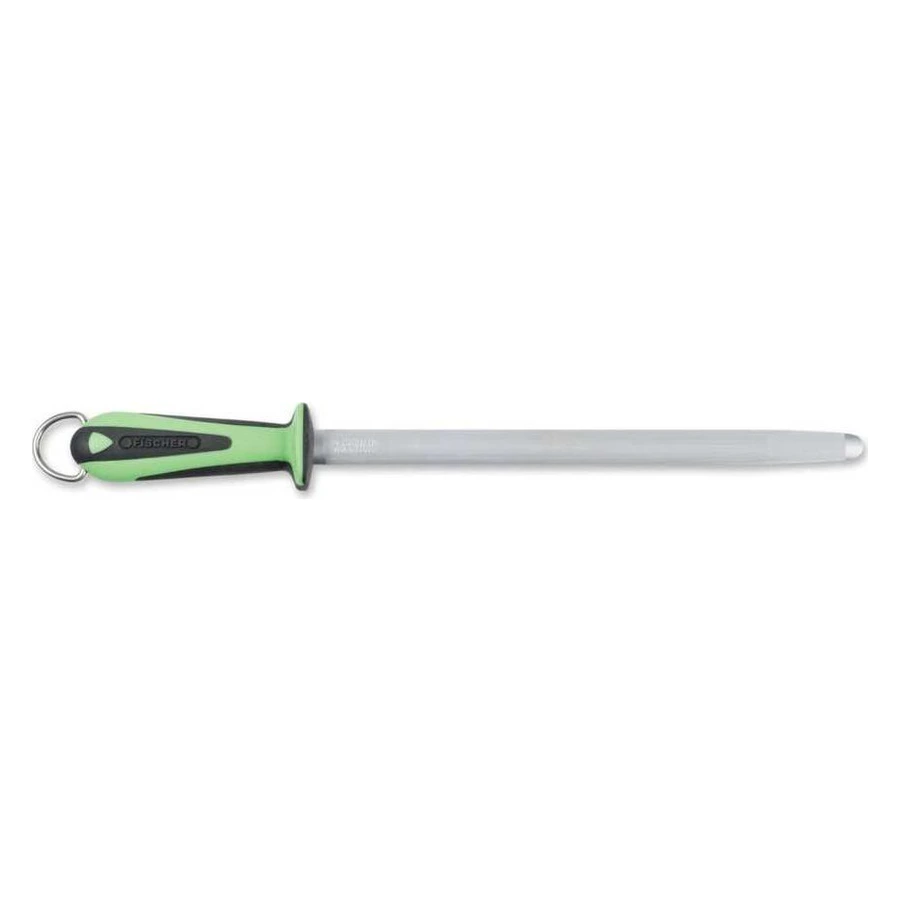 Yeşil saplı Fischer Real OV-12 oval masat I245V, 30 cm krom kaplı bileme çubuğu