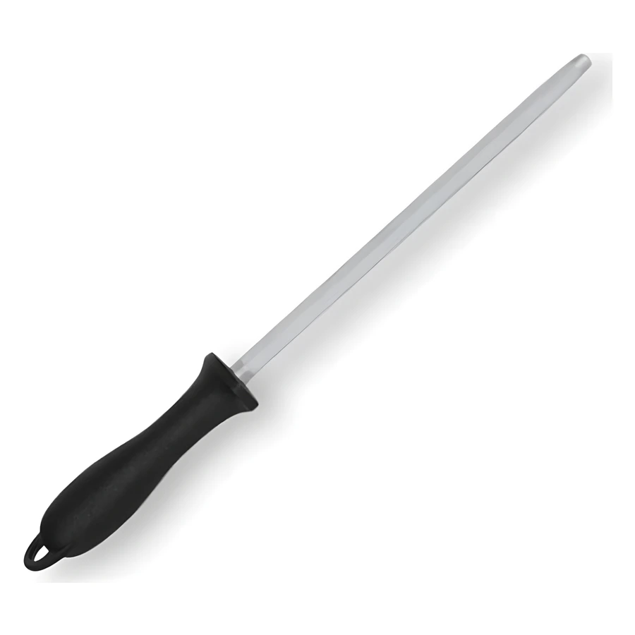 Fischer YUV-8 siyah saplı yuvarlak masat S1165, 20 cm krom kaplı bileme çubuğu