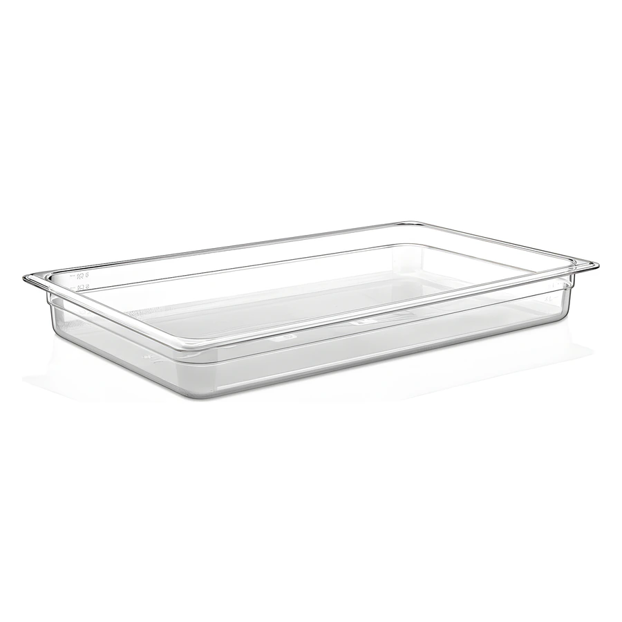 Gastroplast GNP-1165 tam boy GN 1/1 sığ şeffaf polikarbon küvet
