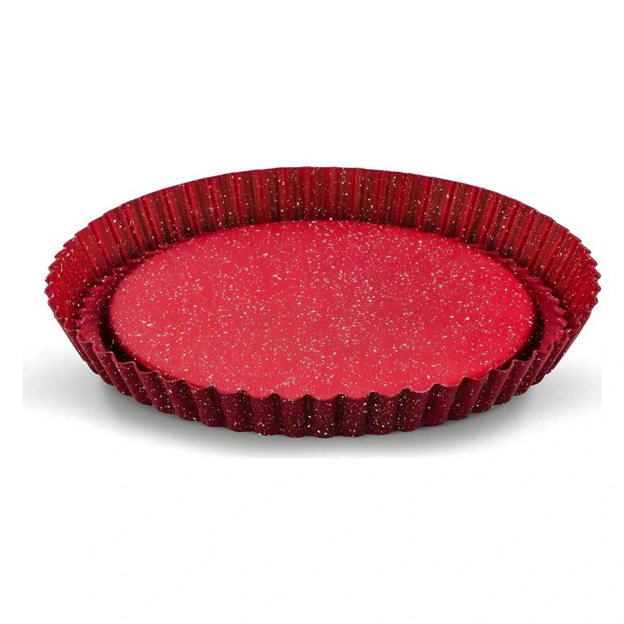 Ulutaş 28 cm granit tart kalıbı, tırtıklı kenarlı granit kaplamalı turta kalıbı
