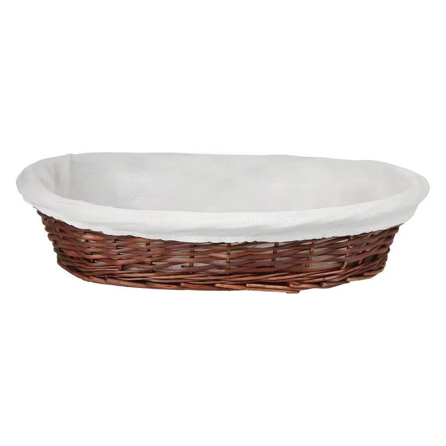 Epinox ES-2417R içi bezli oval hasır sepet, 24 cm masa ekmek sepeti