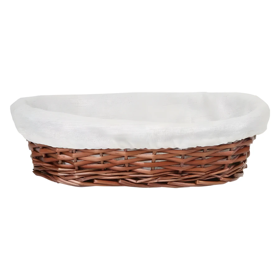 Epinox ES-2820 bezli oval hasır ekmek sepeti, 28 cm restoran masası için