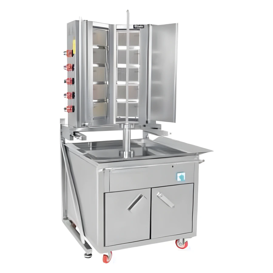Himaksan HMK-AMDNG 8 arabalı döner ocağı, paslanmaz gövdeli büyük kapasiteli model