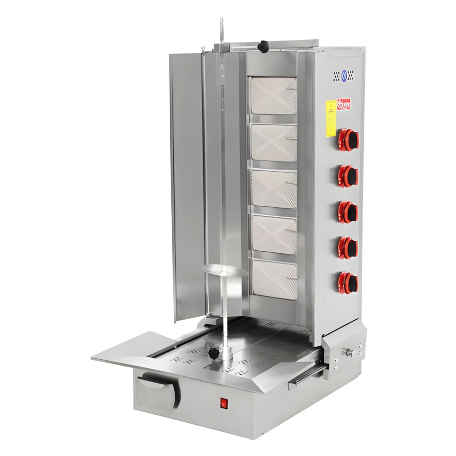 Himaksan HMK-AMDNG 5 alttan motorlu doğalgazlı 5 radyanlı döner ocağı, yüksek gövde