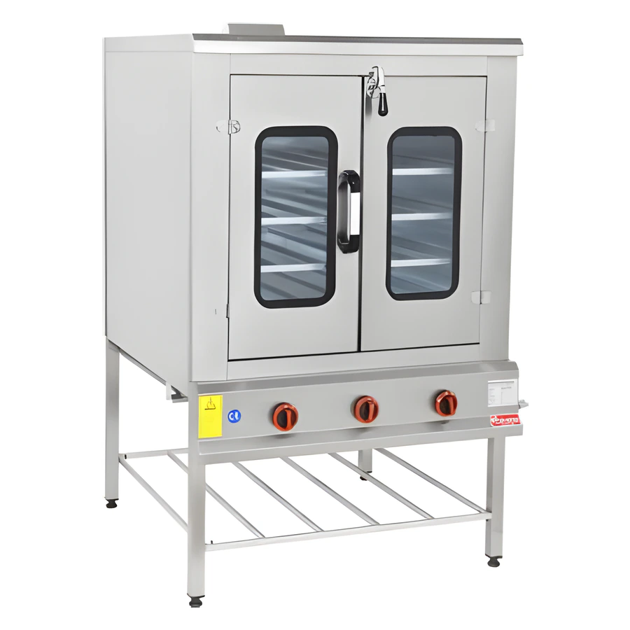 Himaksan HMK-PB 1010 CE LPG'li çift kapılı pasta börek fırını, paslanmaz gövde