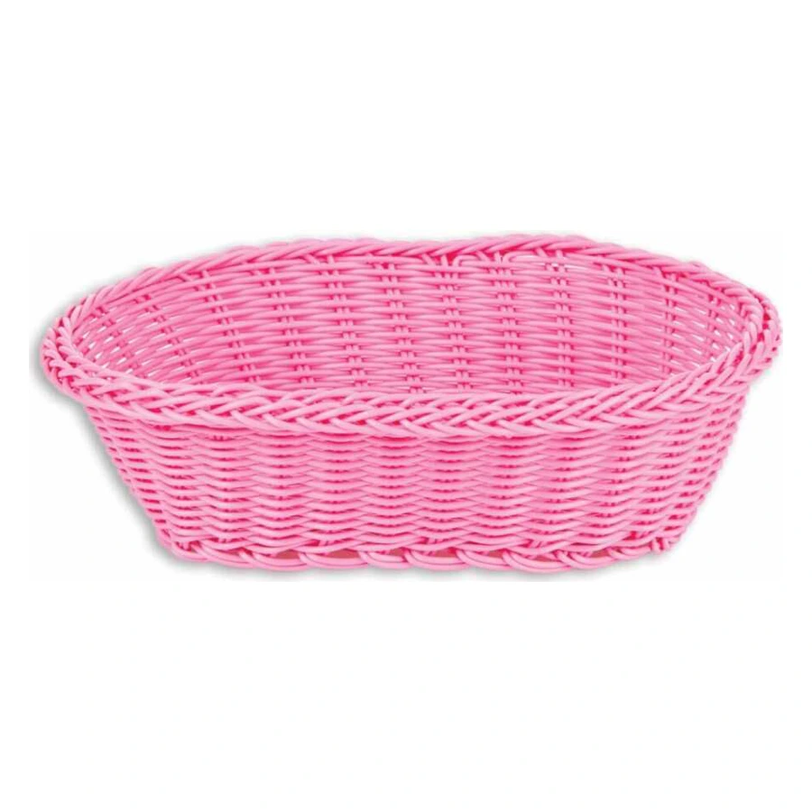 Epinox İPLS-24OP pembe ince oval sunum sepeti, 24x17x7 cm