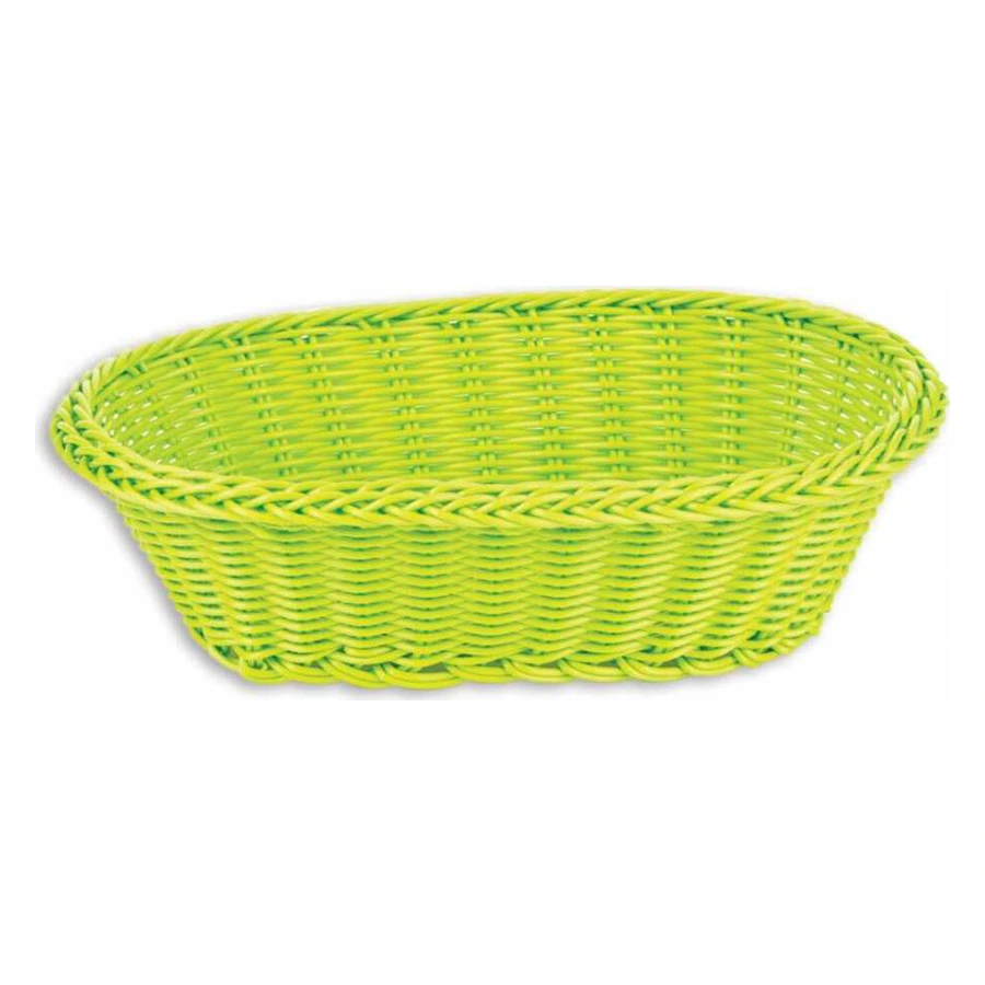 Epinox İPLS-24OY yeşil ince oval servis sepeti, 24x17x7 cm