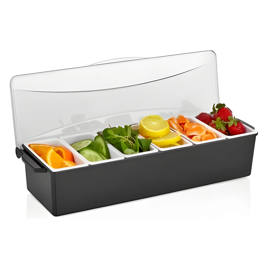 Gastroplast GSE-07 siyah kapaklı bölmeli sunumluk