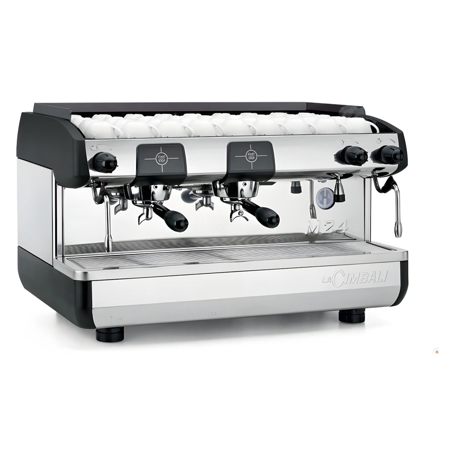La Cimbali M24 Premium iki gruplu yarı otomatik espresso makinesi, paslanmaz gövde ve manometre