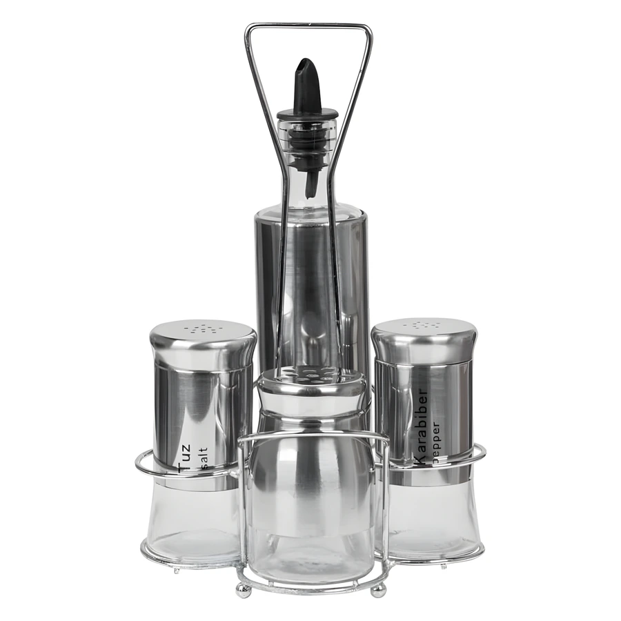Epinox Leylak LYYS-04 set, 300 ml yağlık, 2 tuzluk ve biberlik